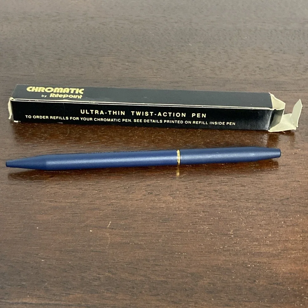 Vtg Ritepoint Chromatic RCA Laboratories Pen w/Original Box Blue Ink